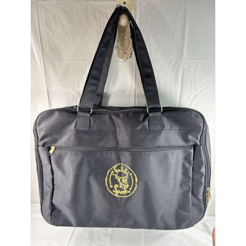 Carlos Falchi Sport Black travel tote bay overnight weekender